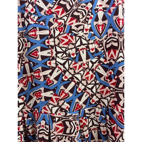 LuLaRoe Amelia Women's Tan , Brown & Blue Dress - Picture 3 of 8